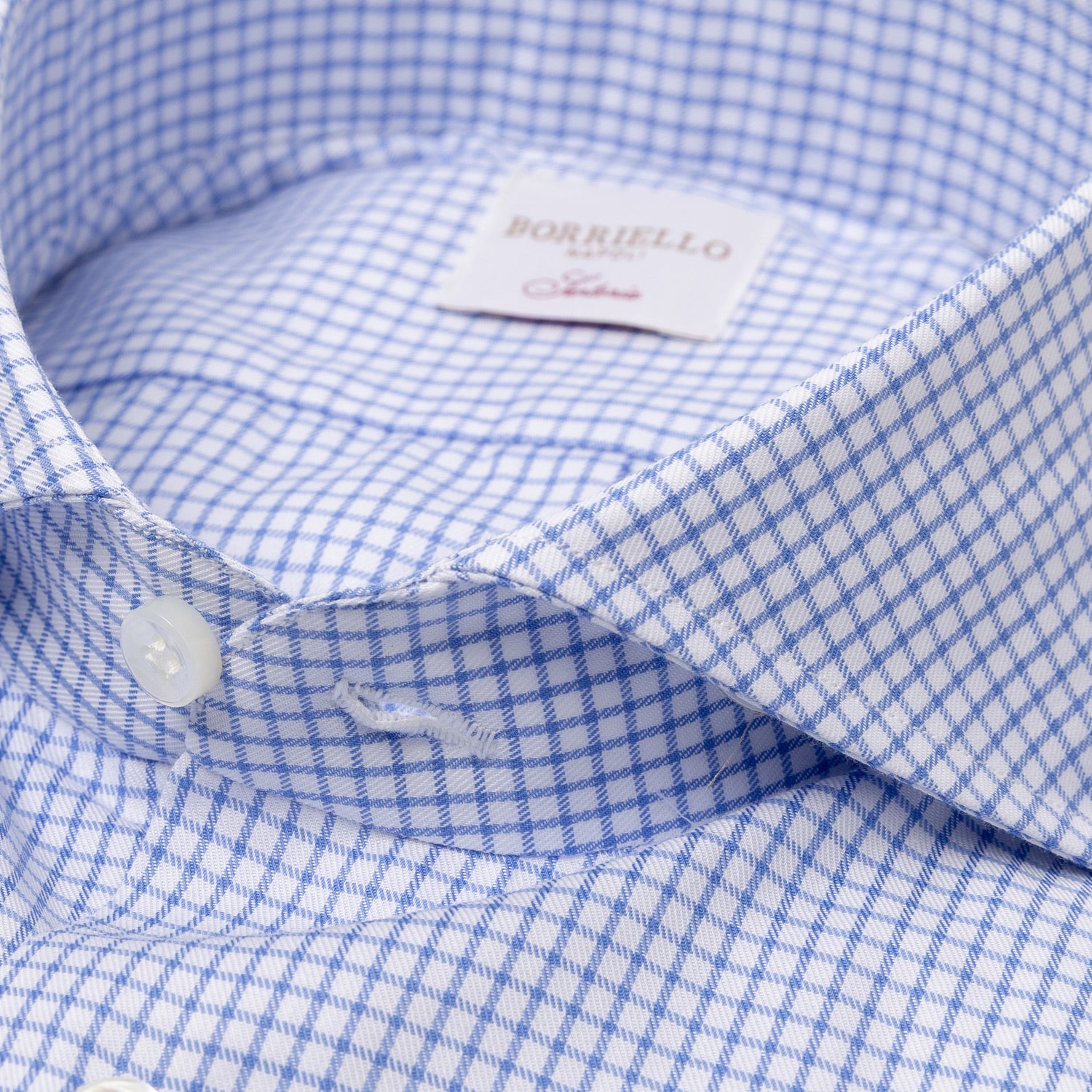 Kariertes Hemd "Royal Twill" mit Haifischkragen und Sportmanschette - Handarbeit